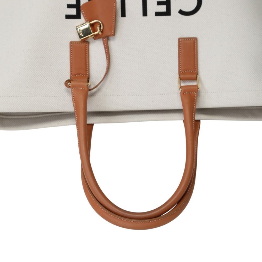 Celine Horizontal Cabas Canvas Tote Bag 190062BNZ White - Picture 10 of 16